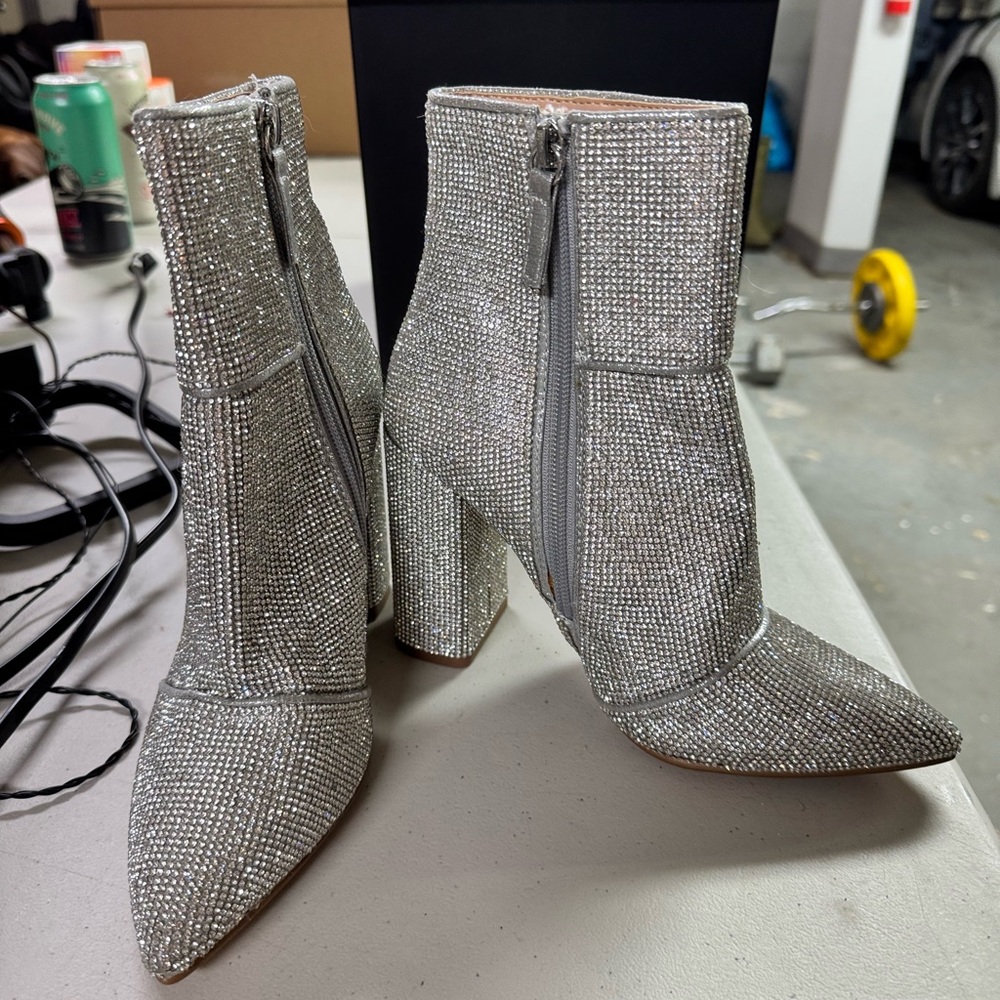 Steve Madden Disco Silver Heeled Boots